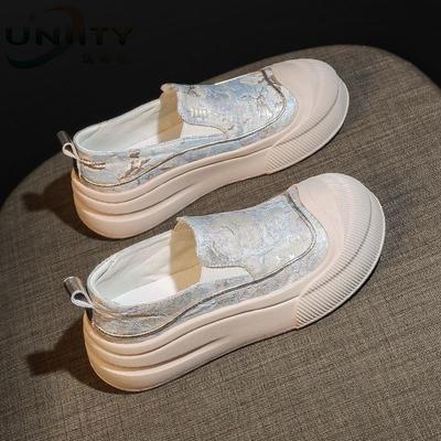 Летние кеды на платформе женские Xiaobai новый китайский стиль 2025 новинка слипоны с утолщенной подошвой и мыском-ракушкой взрыв