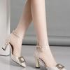 Fashion Shoes for Women 2024 Fashion Buckle Strap Women's High Heels Sexy Elegant Pointed Toe Thin Heels Diamond Hot Sale Ladies Shoes