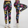 Fashion Cartoon Letter Printed Yoga Pants, High Waisted Fitness Leggings, Sports Yoga Pants for Women