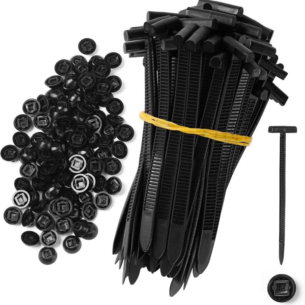 1000set Self-locking Nylon Cable Tie Buckle - Heavy Duty Pin & Button Zip Ties Car Repair Fastening Strap