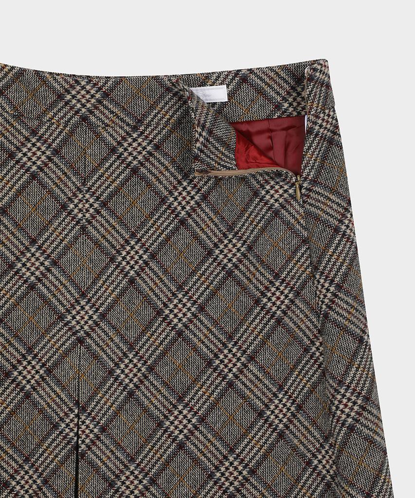 Brooks Brothers Lambswool Check Skirt (Beige) (Bbkzwm3839Zef)