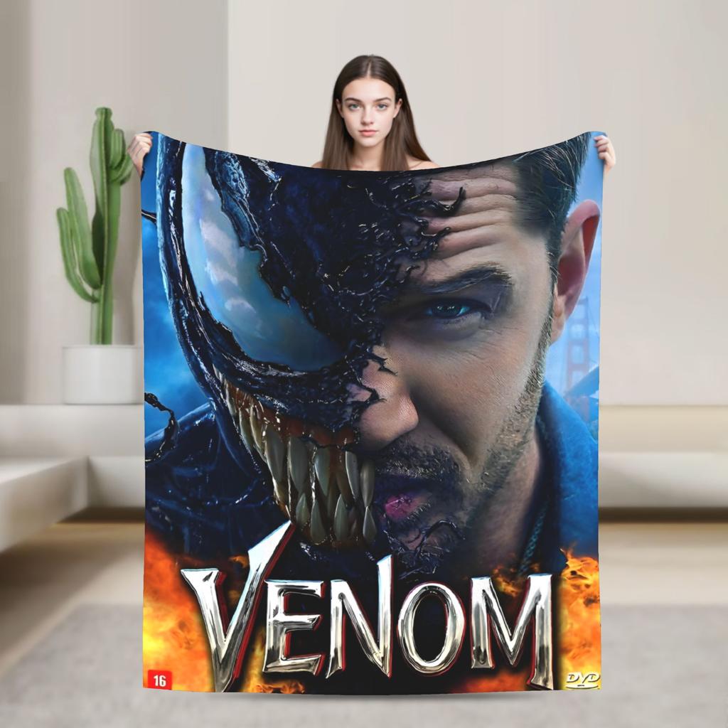 Venom cartoon Blanket  Travel Office Flannel Throw Blanket For Couch Chair Sofa Bed Soft Design Quality Bedspread Gift