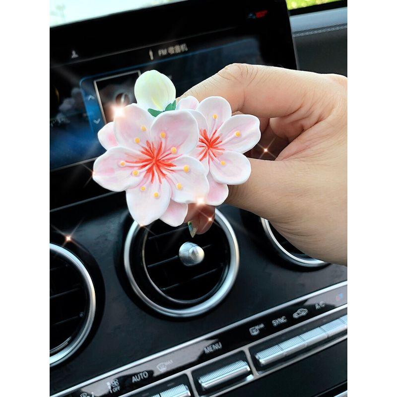 Ins-Style Summer Peach Blossom Cute Pink Air Conditioner Vent Clip Decoration Perfume Aroma Diffuser Stone