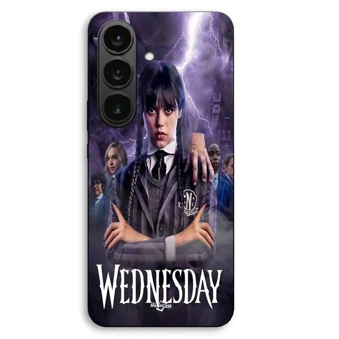 Coque de téléphone - MANIACASE - Samsung Galaxy S26 Plus - Noir - Silicone TPU - Mercredi Adams