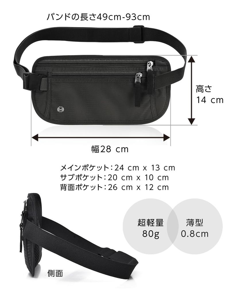 Безопасность скимминга паспорта за границей Карманник на животе Предотвращение катастроф Преступление Удобный предмет [Azul Mar] Чехол, Предотвращение, Тонкий, Чехол, Путешествие, Бандаж,