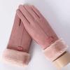 Full Fingers Mittens Soft Women Winter Gloves Fashion Suede Gloves  Skiing