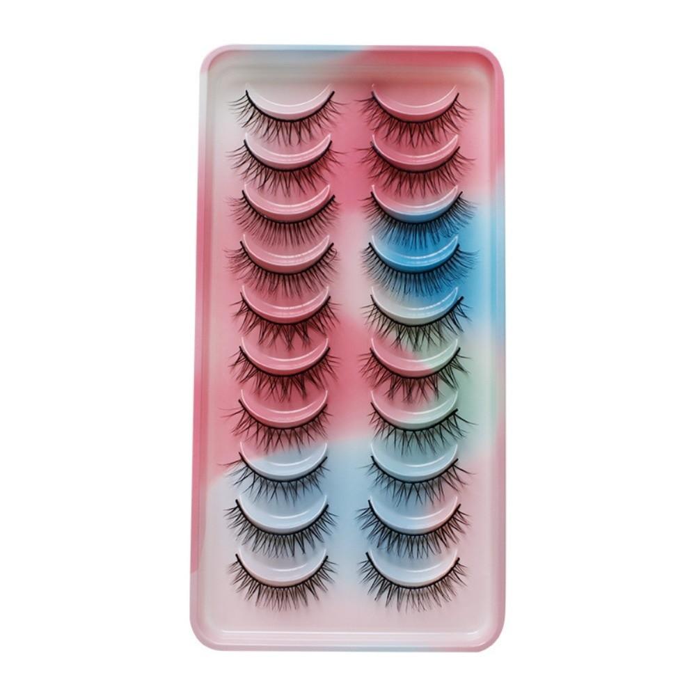 10 Pairs Fluffy Manga Lashes Short Anime Eyelashes Fashion False Eyelashes for Women
