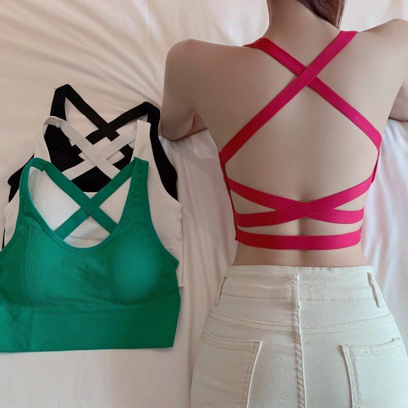 The New Cross Broadband Beautiful Back Halter Vest Underwear Casual Can Be Worn Outside The Gathering On The Support To Prevent Exposure To The Chest