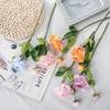 Двуглавый Ранункулюс Искусственный Цветок для Свадебного Декора и Домашних Поделок - Зеленое Растение в Стиле INS