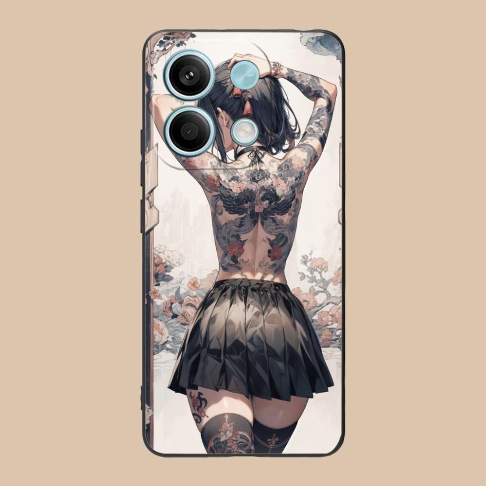 Fashion Tattoo Girl Mobile Phone Case for Xiaomi 15 14 13 12 Mi 11 T Ultra Lite Pro S X 5G Colorful Printing Cover Cover Pretty