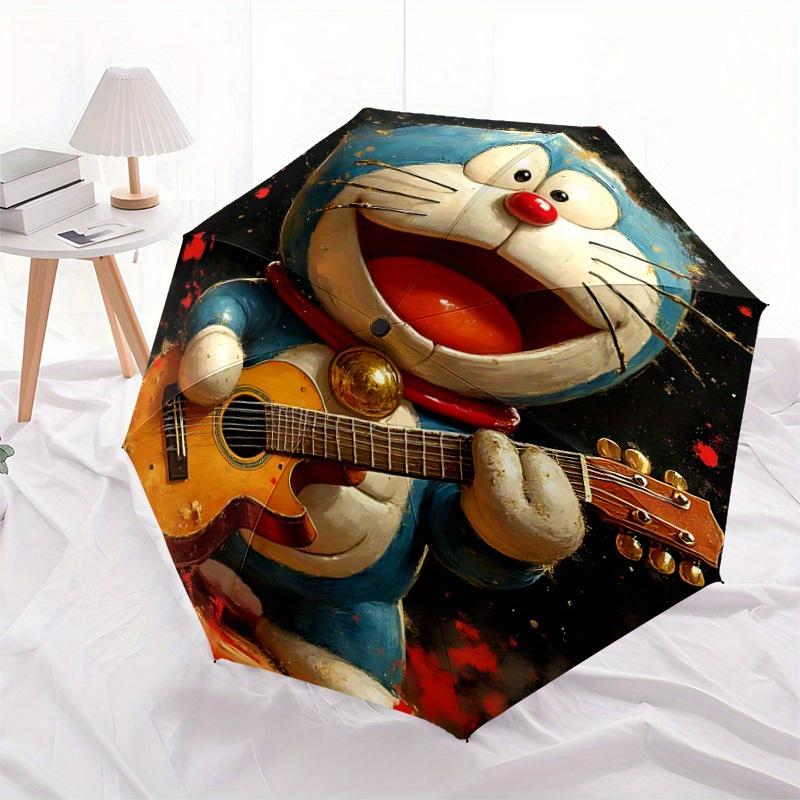 Зонт-автомат Doraemon с рисунком гитары, компактный складной дизайн, прочная ткань для повседневного использования, на дни рождения, Рождество s a0820085