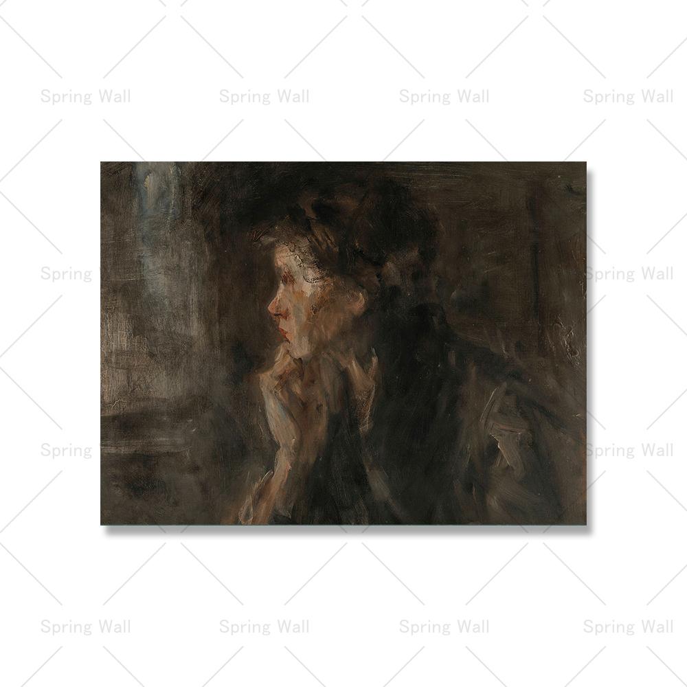 Винтажный портрет женщины, читающей интерьер, живопись, холст, постеры и принты, антикварные настенные художественные картины для декора спальни