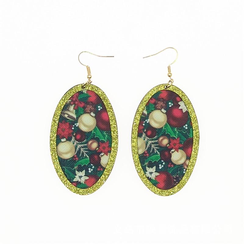 Креативные геометрические кожаные серьги с клеем на Рождество и Новый год