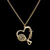 Atoztide Personalized Custom Zircon Heart Name Necklace for Women Stainless Steel Pendant Link Chain Birthday Jewelry Gift