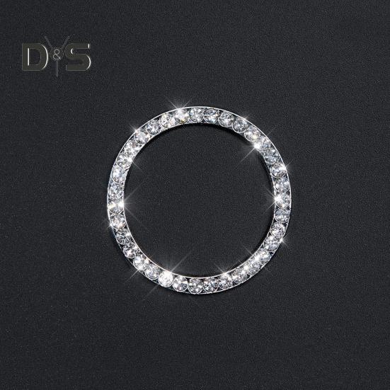 Сверкающее автомобильное кольцо со стразами, наклейка, стильное украшение интерьера, легко установить, материал из сплава, кольцо на кнопку зажигания