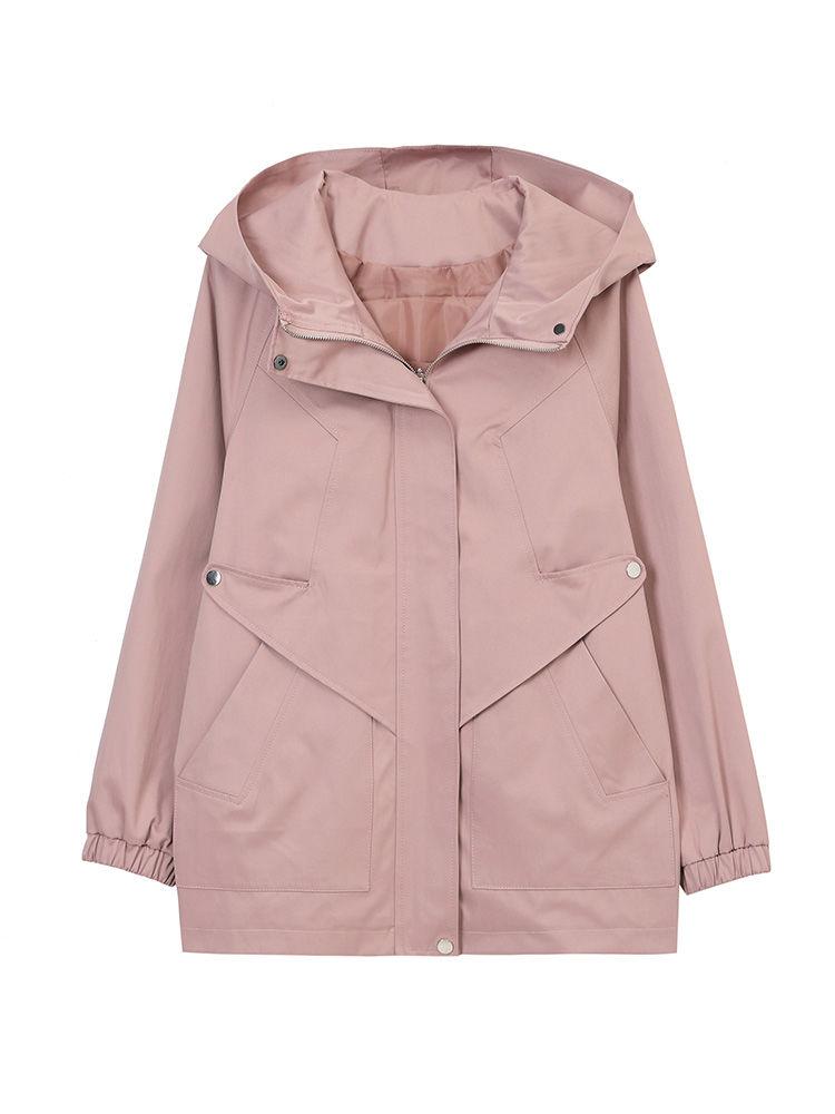 Базовые пальто с длинными рукавами, женская куртка, ветровка с капюшоном, женская свободная одежда больших размеров, новая модная женская верхняя одежда на молнии