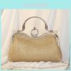 Vintage Style Rhinestone Evening Bag With Lock Closure For Formal Events And Daily Use