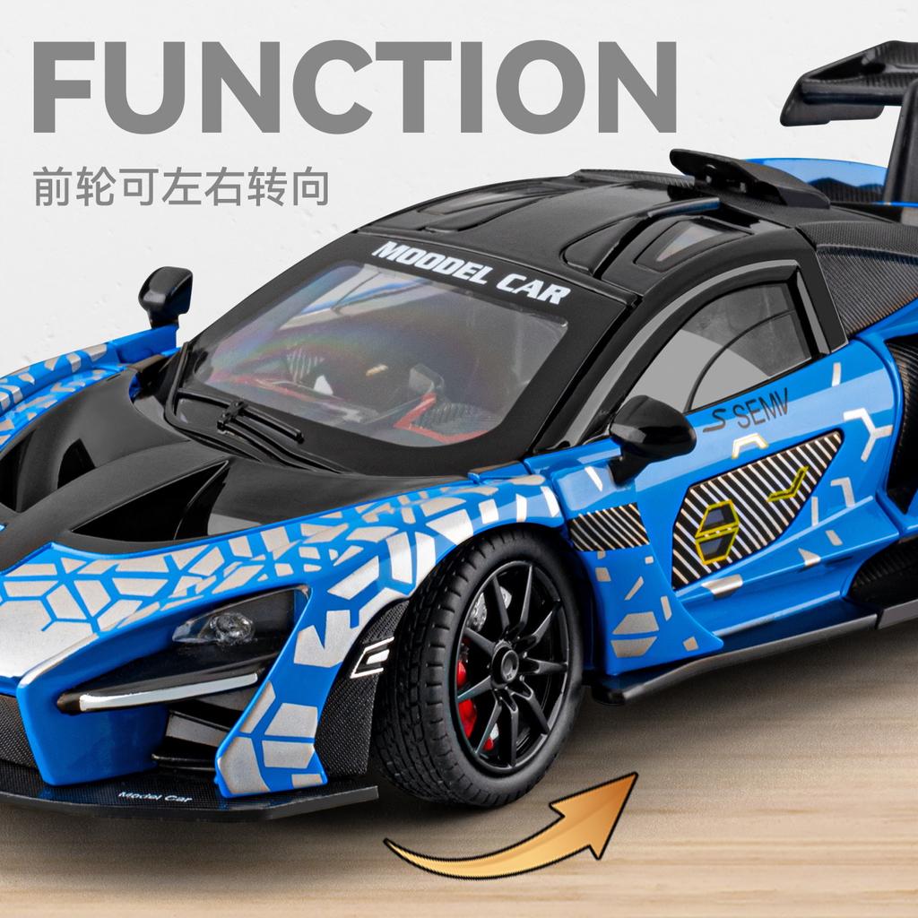 1:Масштаб 1:24 Гиперкар McLaren Senna, ориентированный на трек, Металлический литой под давлением Модель автомобиля Домашний модный и настольный дисплей Украшение День рождения