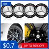 Car Sticker 4Pc Car Wheel Hub Center Cap Sticker Metal Emblem Sticker For Mercedes-Benz AMG C450 C200 C220 C250 C300 C400 W205 S