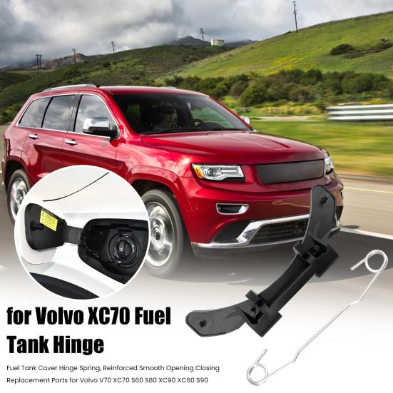 Fuel Tank Cover Hinge Spring, Reinforced Smooth Opening Closing Replacement Parts for Volvo V70 XC70 S60 S80 XC90 XC60 S90