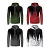 Spring Fall Men Sport Hoodie 3D Contrast Color Printing Drawstring Hooded Long Sleeves