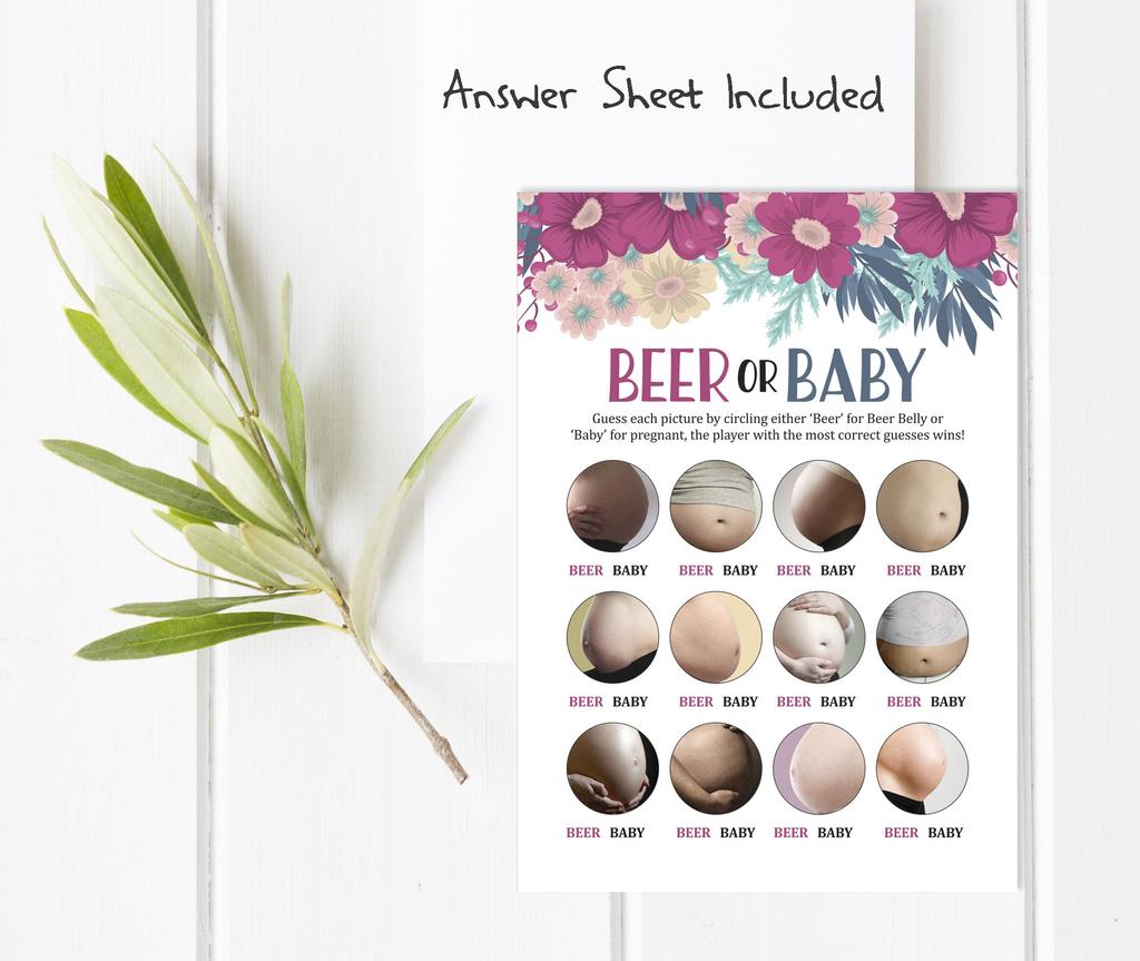 Inkdotpot Игра Пиво Или Ребенок Карточки для Игры на Вечеринке в честь Будущего Ребенка Принадлежности для Вечеринки Карточки для Активности Игры для Вечеринки в честь Будущего Ребенка Нейтральные по Полу Это Мальчик Или