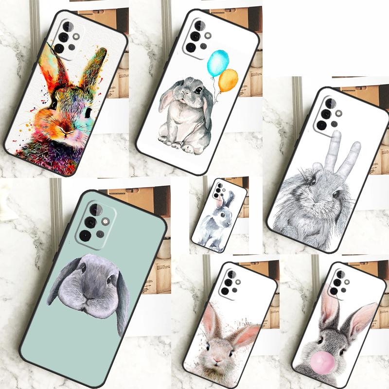 Милый чехол-кролик для Samsung Galaxy A15 A25 A35 A55 A51 A71 A12 A32 A52 A13 A33 A53 A14 A34 A54