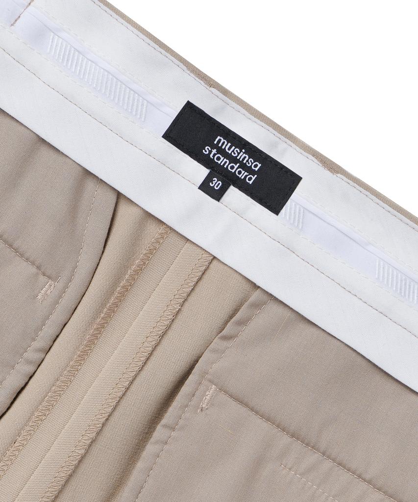 MUSINSA STANDARD Straight Hidden Banding Slacks [Beige]