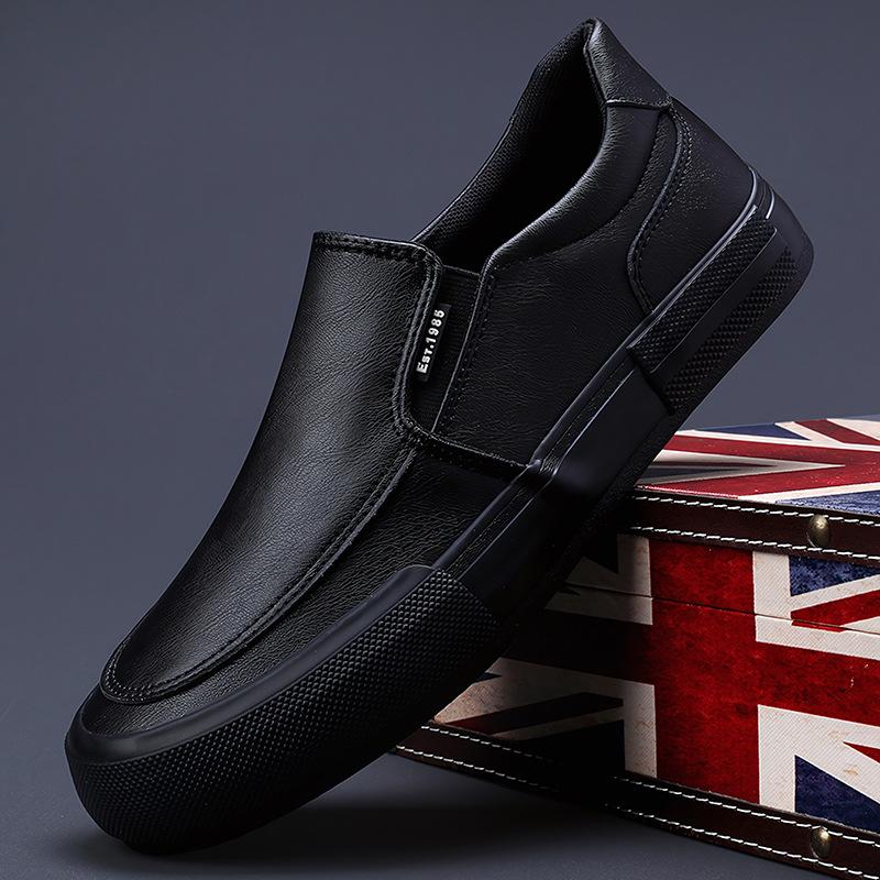 New Spring Men's Shoes Comfortable and Versatile Trendy and Fashionable Casual Leather Shoes Niche Design Lazy Shoes