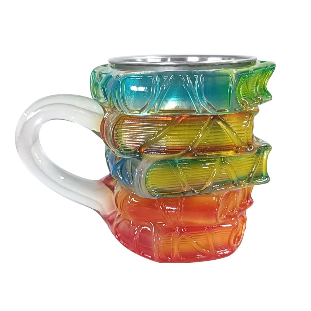 Painted Book Coffee Mug Book Shaped Tea Cup Gifts for Home Office Decoration