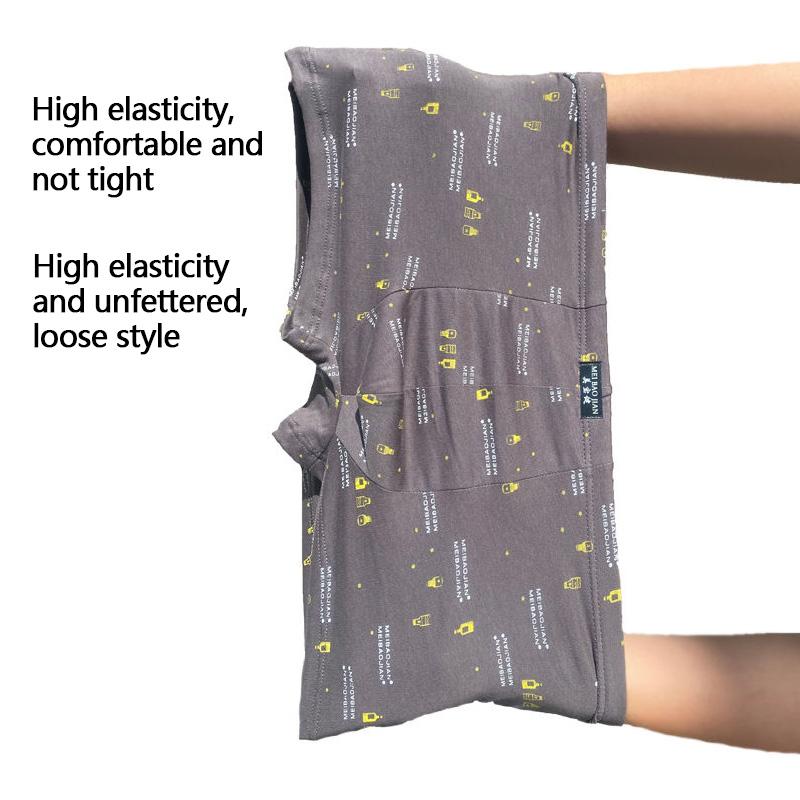 100% Cotton Men's Underwear Trend Four-corner Boxer Shorts Breathable Plus Size Loose Underwear 5pcs