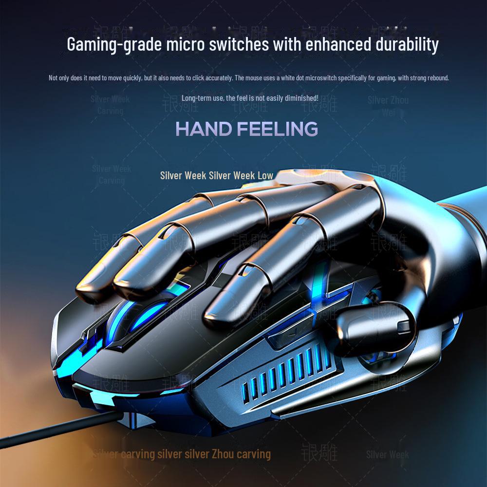 Проводная бесшумная игровая мышь Silver G5 с подсветкой — механическая конструкция для киберспорта и компьютерных аксессуаров