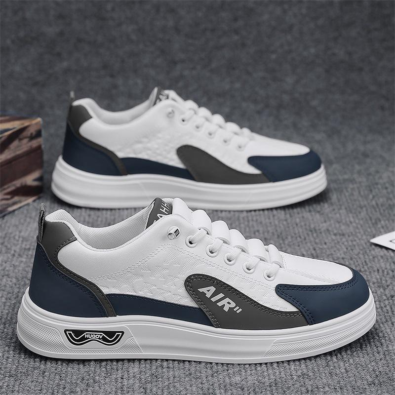 Men's shoes spring 2025 new breathable sports versatile casual board shoes fashionable men's one-pedal double color board shoes