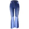 Autumn 2023 Women's European & American Color Block High Waist Flared Jeans