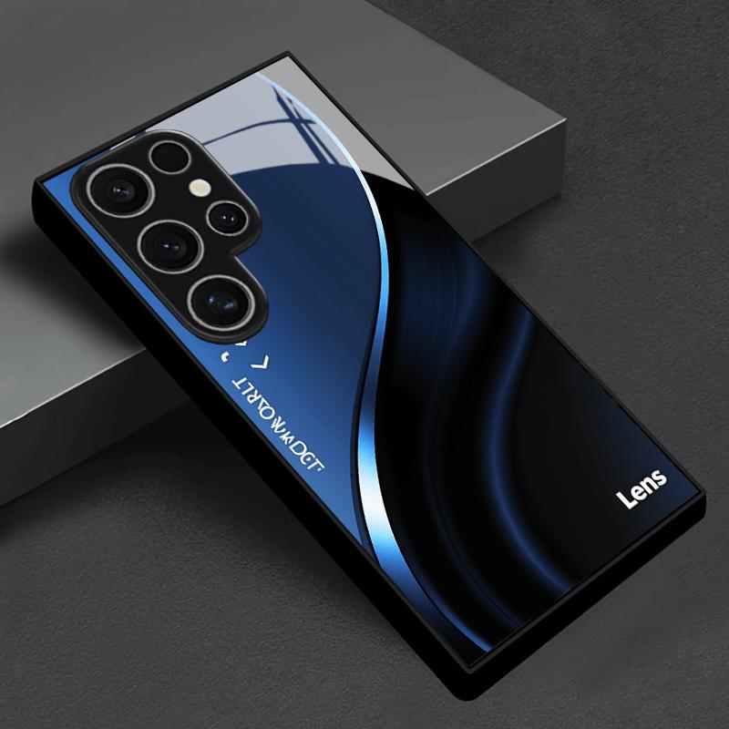 Blue texture fashion phone cases s26 ultra case Glass Phone Case for Samsung Galaxy S26 S25 S24 S23 S22 FE Ultra Plus For Men