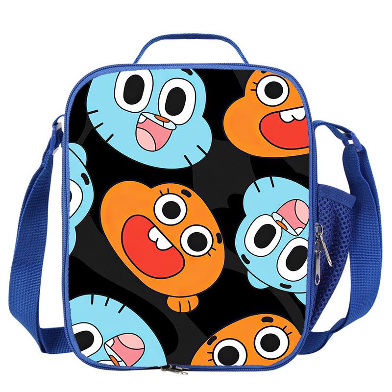 Gumball Blue Print Lunch Bag - Stylish, Insulated Summer Design for Students