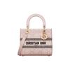 DIOR Lady D Lite Raffia Handbag Medium Women's Pink M0565OSQD-M973