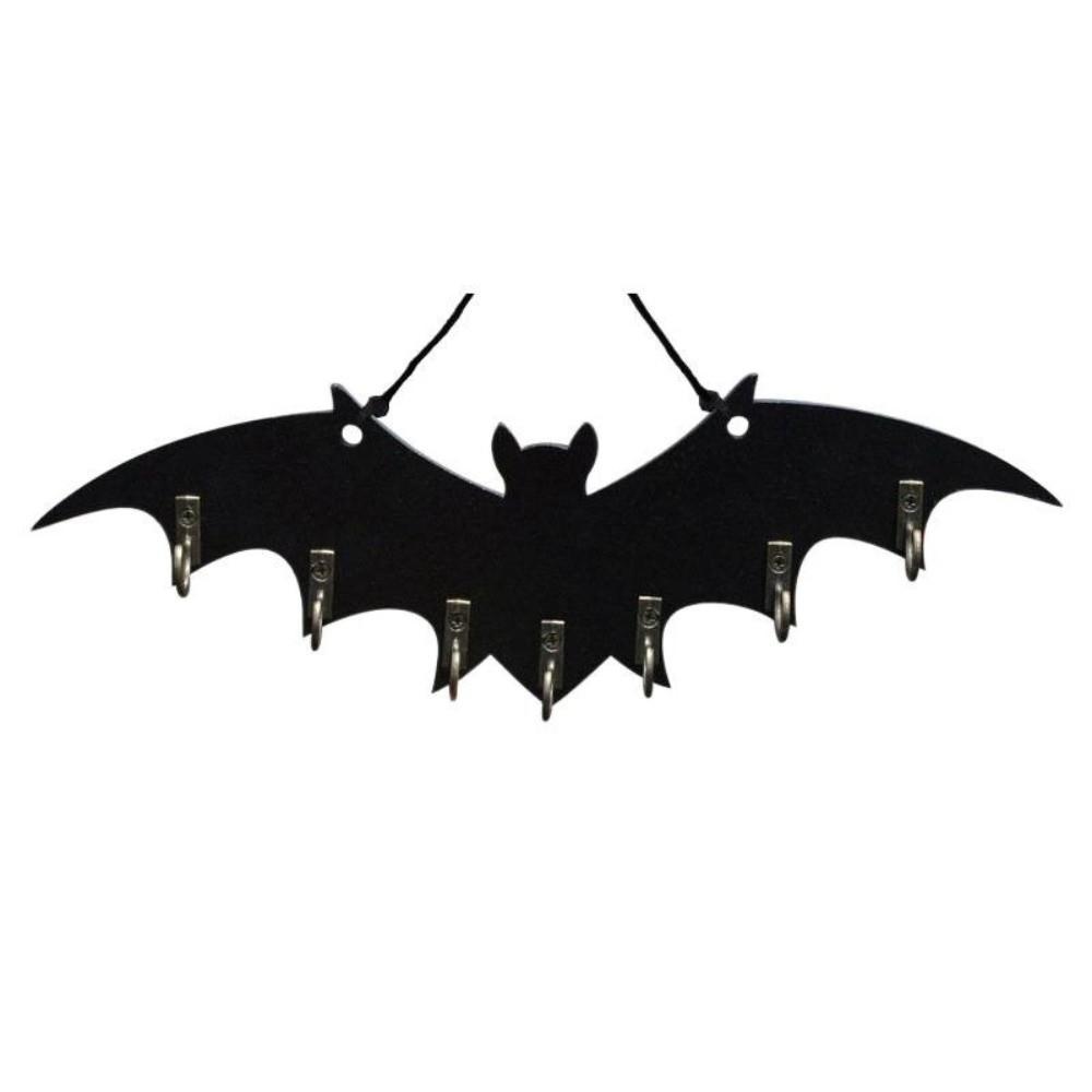 Halloween Space-Saving Organizer Hanger Rack Retro Gothic Key Rack Wooden Bat Wall Hook Dorm Room