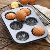 6/12 Slots Madeleine Mold Food Grade Carbon Steel Shell Cake Baking Pan Mould Bakeware Tools Kitchen Utensils Accessories Tools