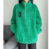 Home Stand-up Collar Plush Jacket for Women's Tide Autumn and Winter Casual Outer Wear Fleece Thickened Double-sided Coral Fleece Thermal Sweater