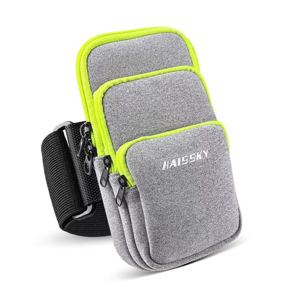 Large Capacity Running Phone Bags Three Pockets Mobile Phone Arm Bag Arm Band Pouch Outdoor Sports