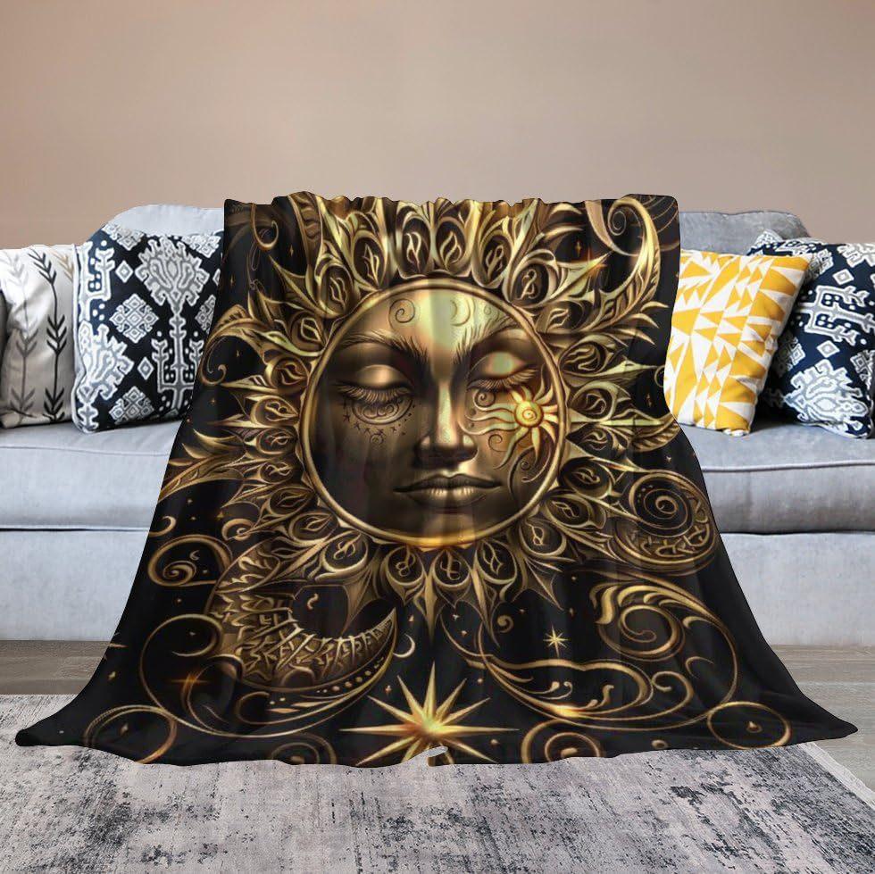 Dream Sun Moon Blanket Bohemian Home Bedroom Decor Blanket Flannel Blanket