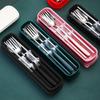Zhaoran Portable 3-Piece Stainless Steel Chopsticks & Fork Set