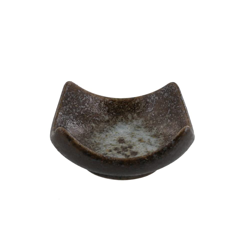 Tableware East Square Small Japanese Black Oil Plate, 8cm, Tableware, Drops, Kg-007-02