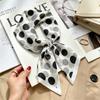New retro plaid imitation silk small silk scarf women's high-end professional scarf shirt decorative headband tied bag silk scarf