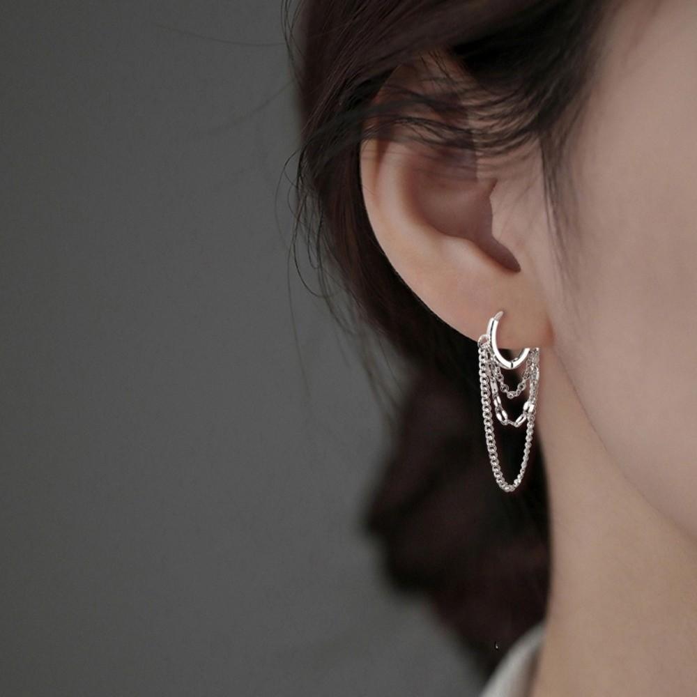 Hypoallergenic Chain Earrings Zinc Zinc Alloy Ear Cuff Simple Dangle Drop Earrings  Daily Wear