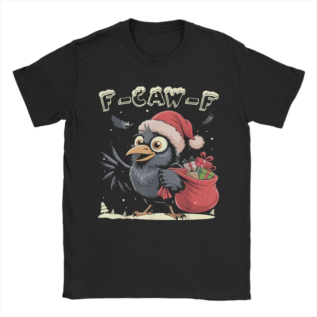 F-Caw-F Black Crow Pun Funny Bird Cawing Grunge T Shirt Popular T-Shirts Short Sleeve Funny Tops O Neck Oversize Tees