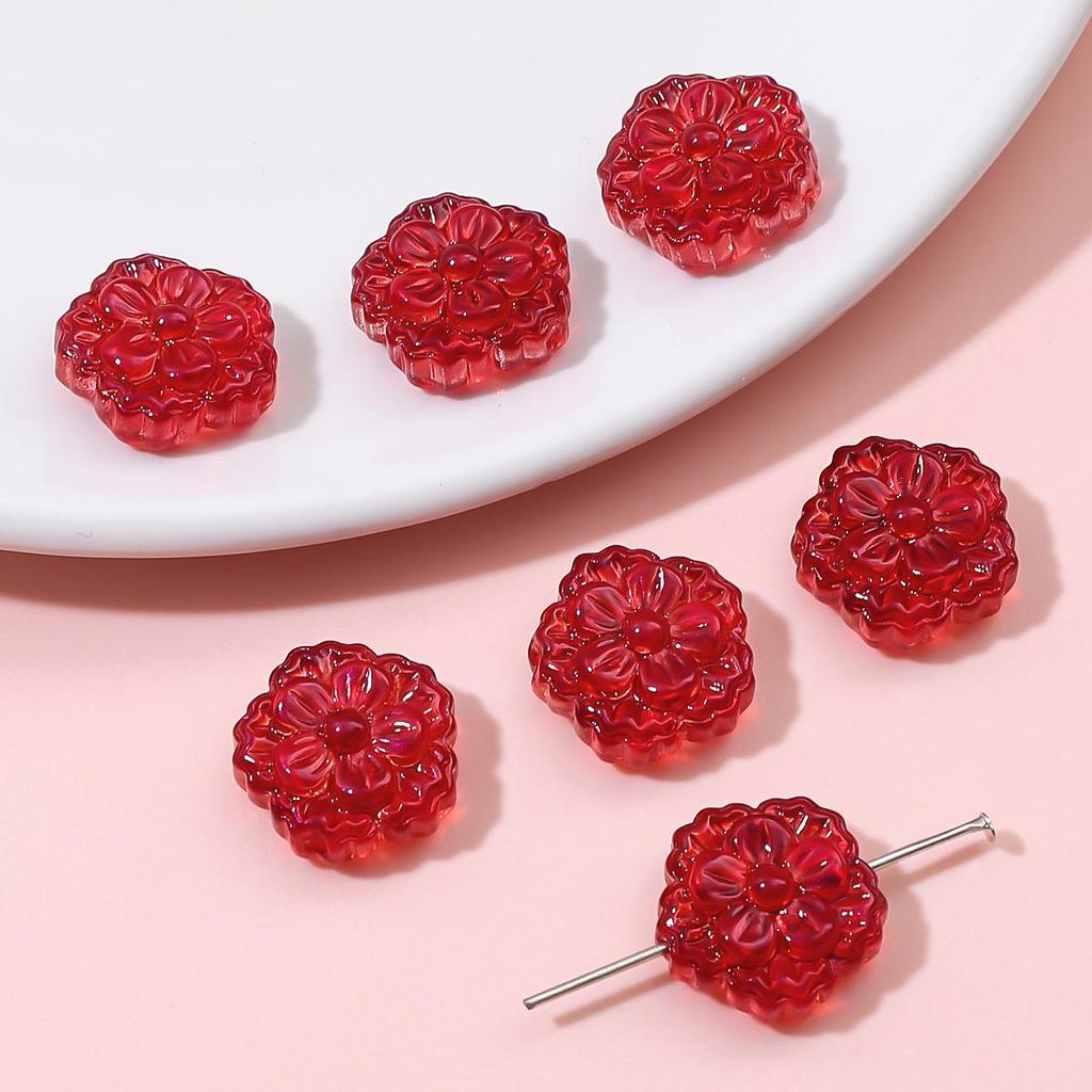 Разноцветные стеклянные бусины в форме близнецов в форме цветка 15 мм 10 шт. Для изготовления украшений DIY браслет ожерелье