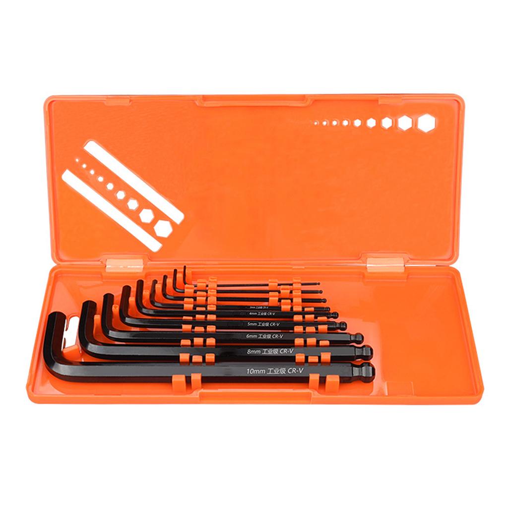 9Pieces/set Hex Key Wrench Metal Allen Spanners Set Hexagonal Screwdriver Hand Tools End L Type Key Spanners