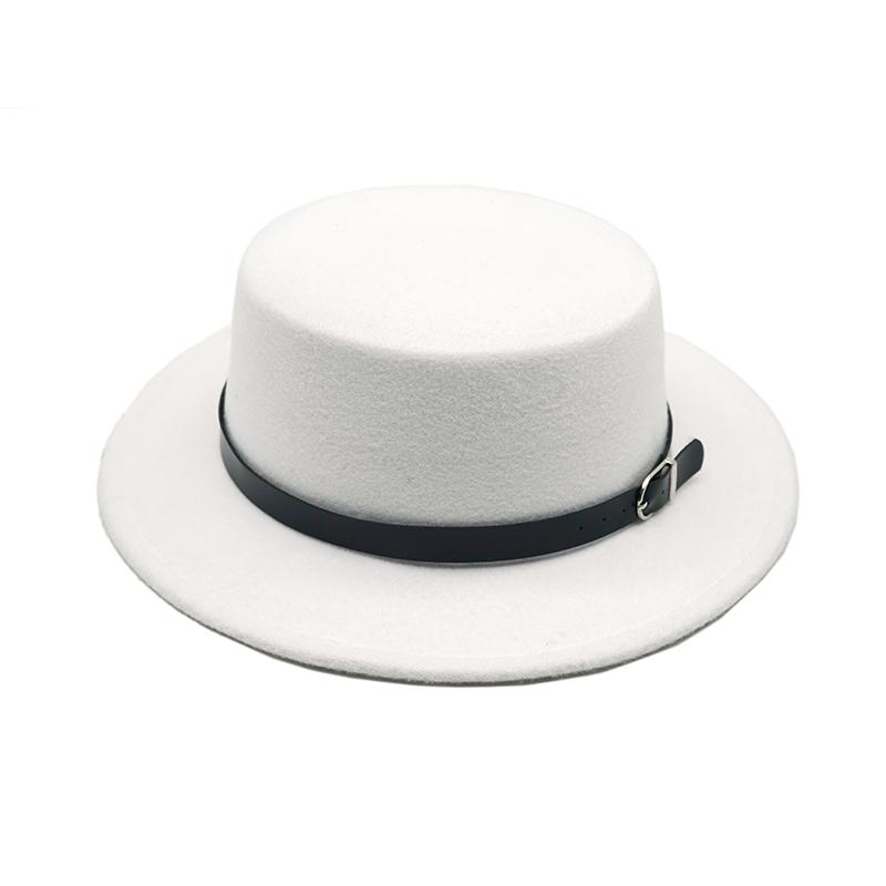 New Felt Hat Men Fedora Hats with Belt Women Vintage Trilby Caps Wool Fedora Warm Jazz Hat Chapeau Femme Feutre Panaman Hat